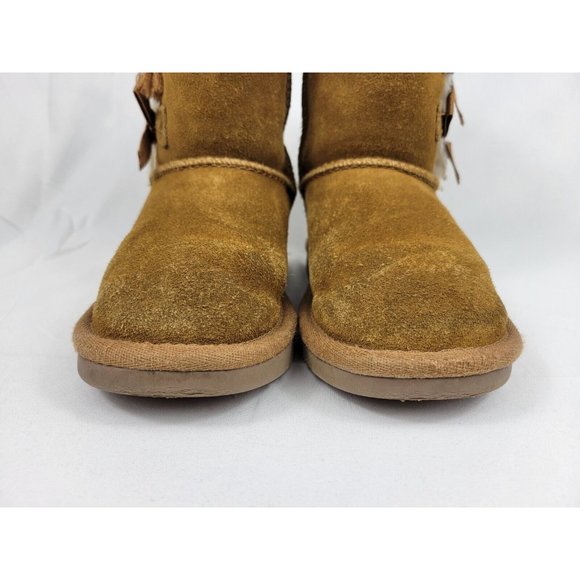 Koolaburra by Ugg Victoria Suede Leather Boots Youth Girls Size 11 Brown 1090330 - Picture 7 of 12